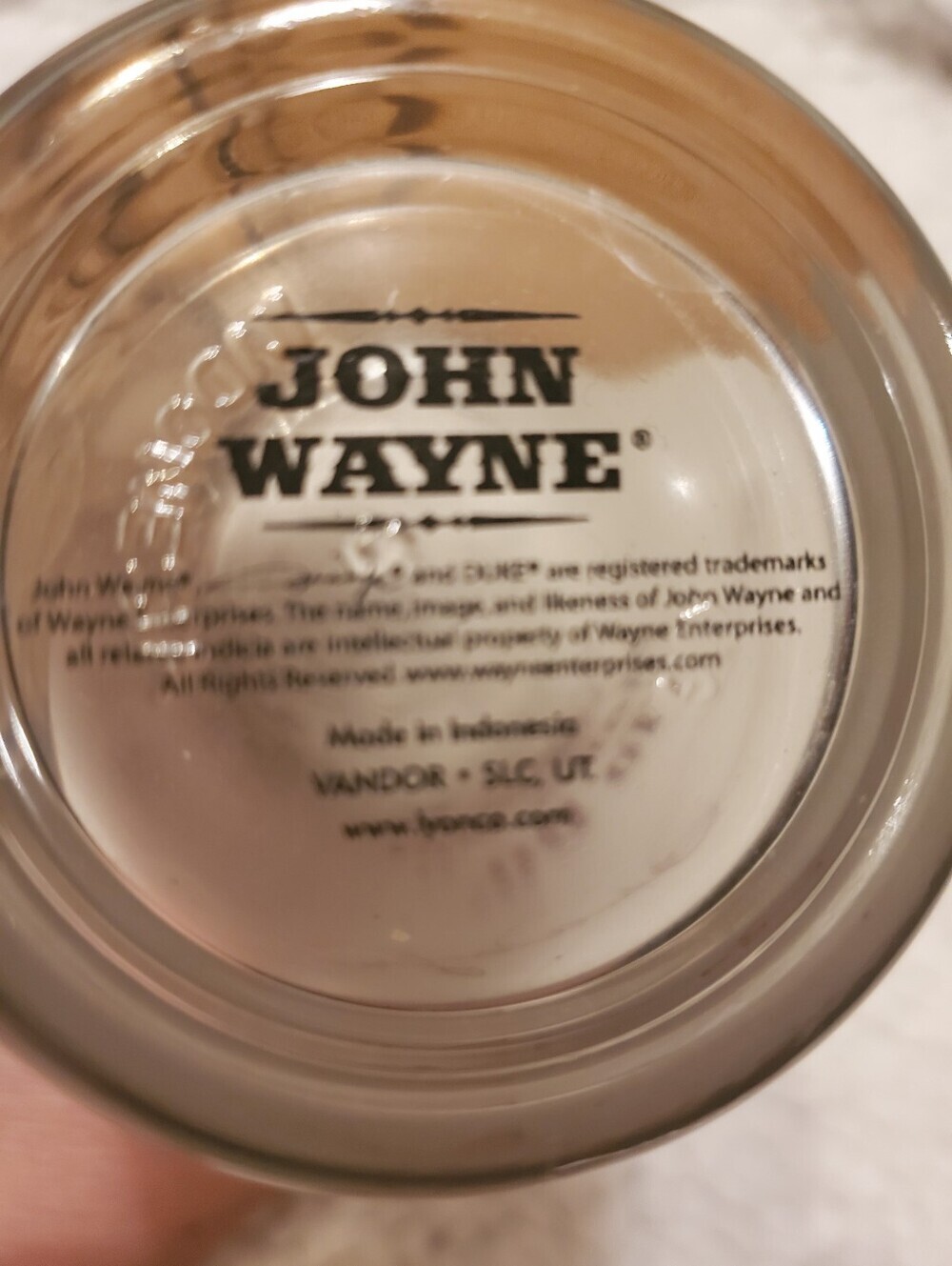 JOHN WAYNE Vandor JUICE GLASS Tall 5.5" - Picture 3 of 3